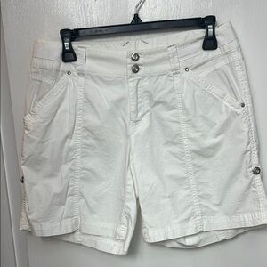 68. INC white lightweight shorts, Size 4, adjustable length tabs,  15 1/2”to 12”